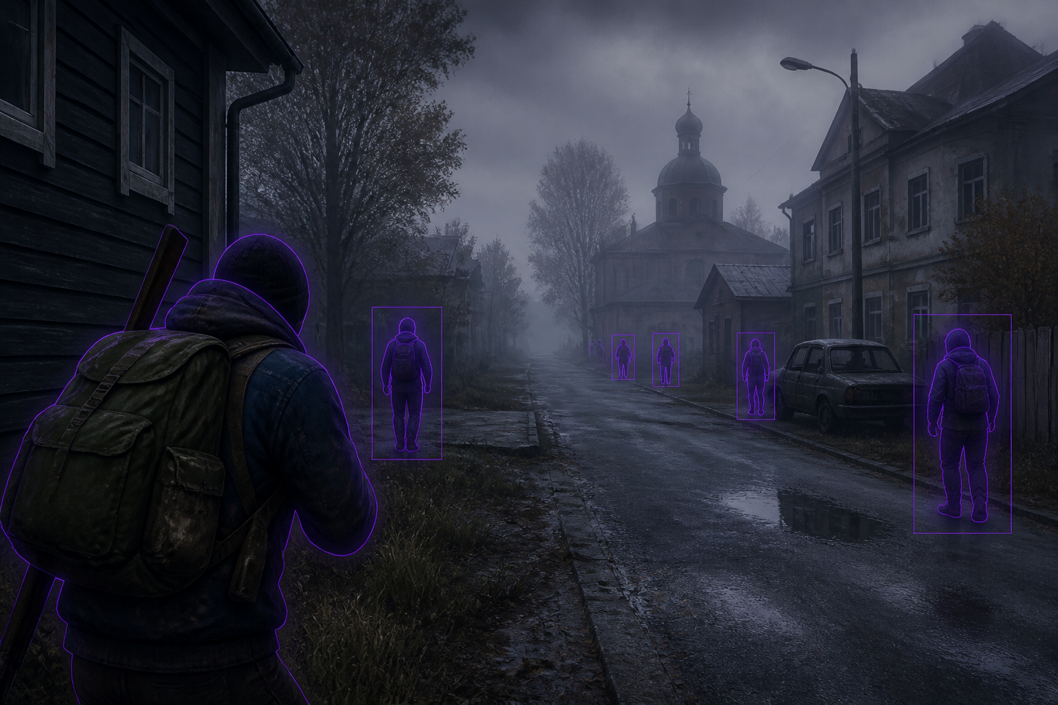 DayZ ESP overlay setup on a dark in-game scene