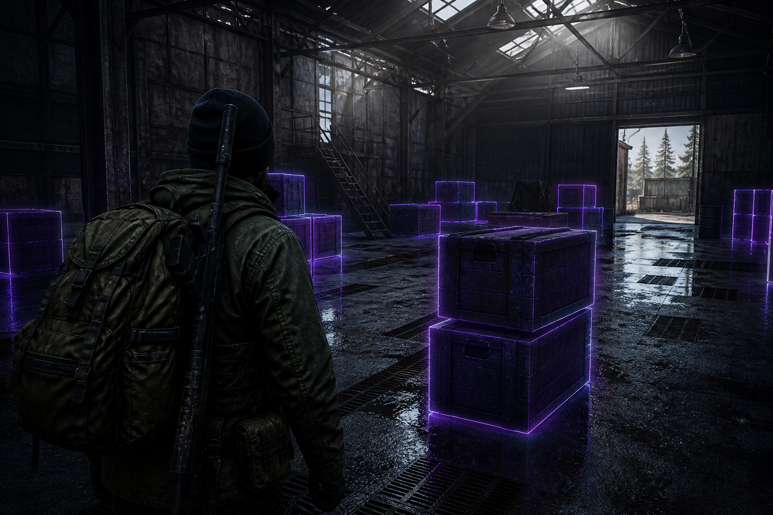 DayZ loot ESP filters highlighting rifles and medical kits