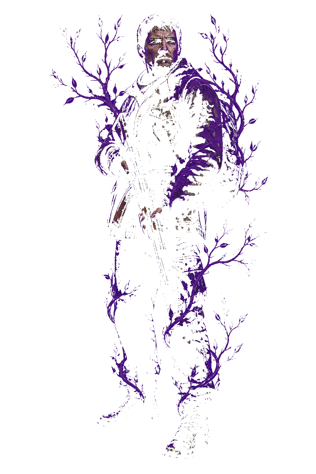 DayZ survivor character with purple magic branch shading