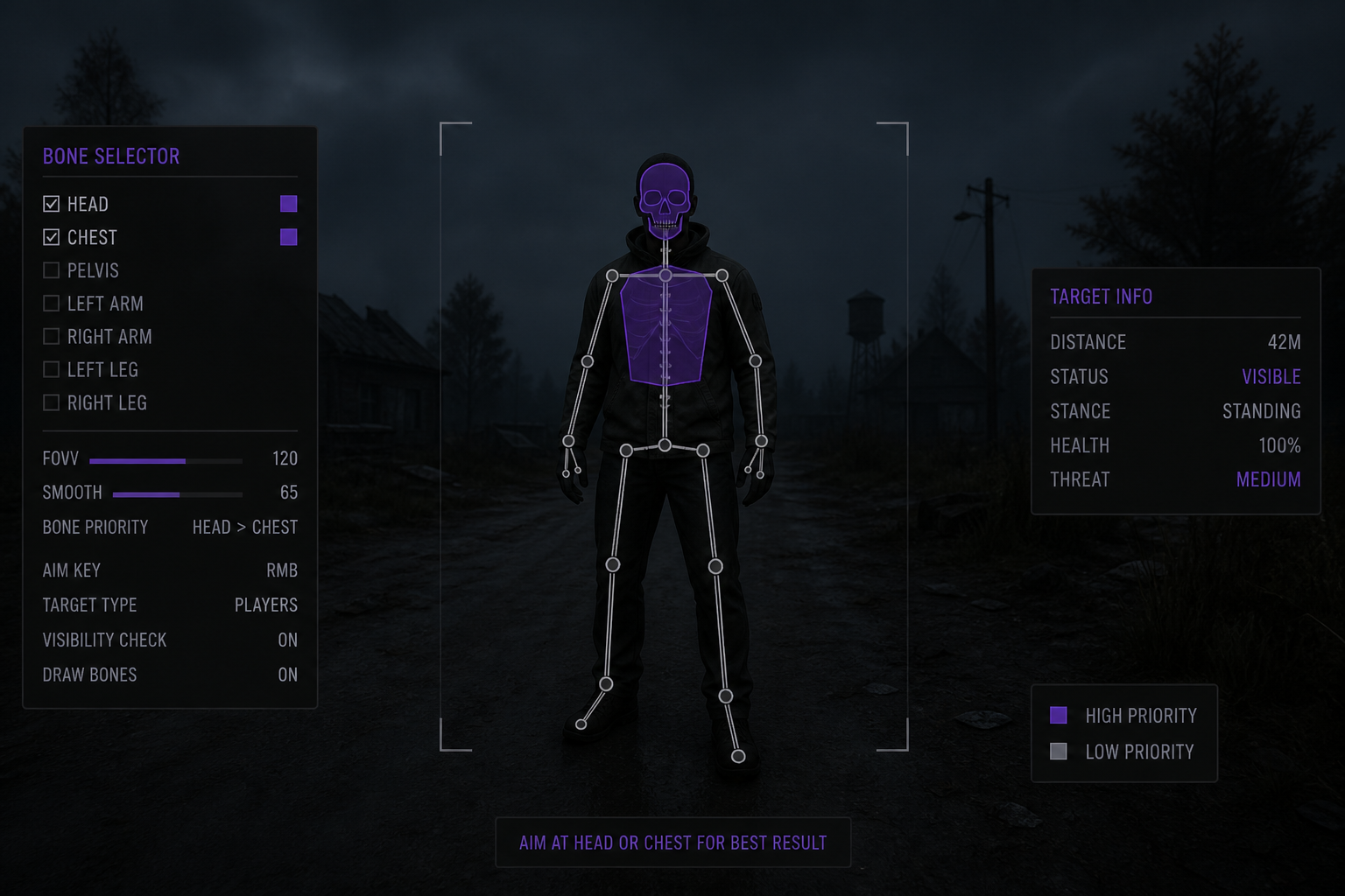 DayZ aimbot bone selection HUD